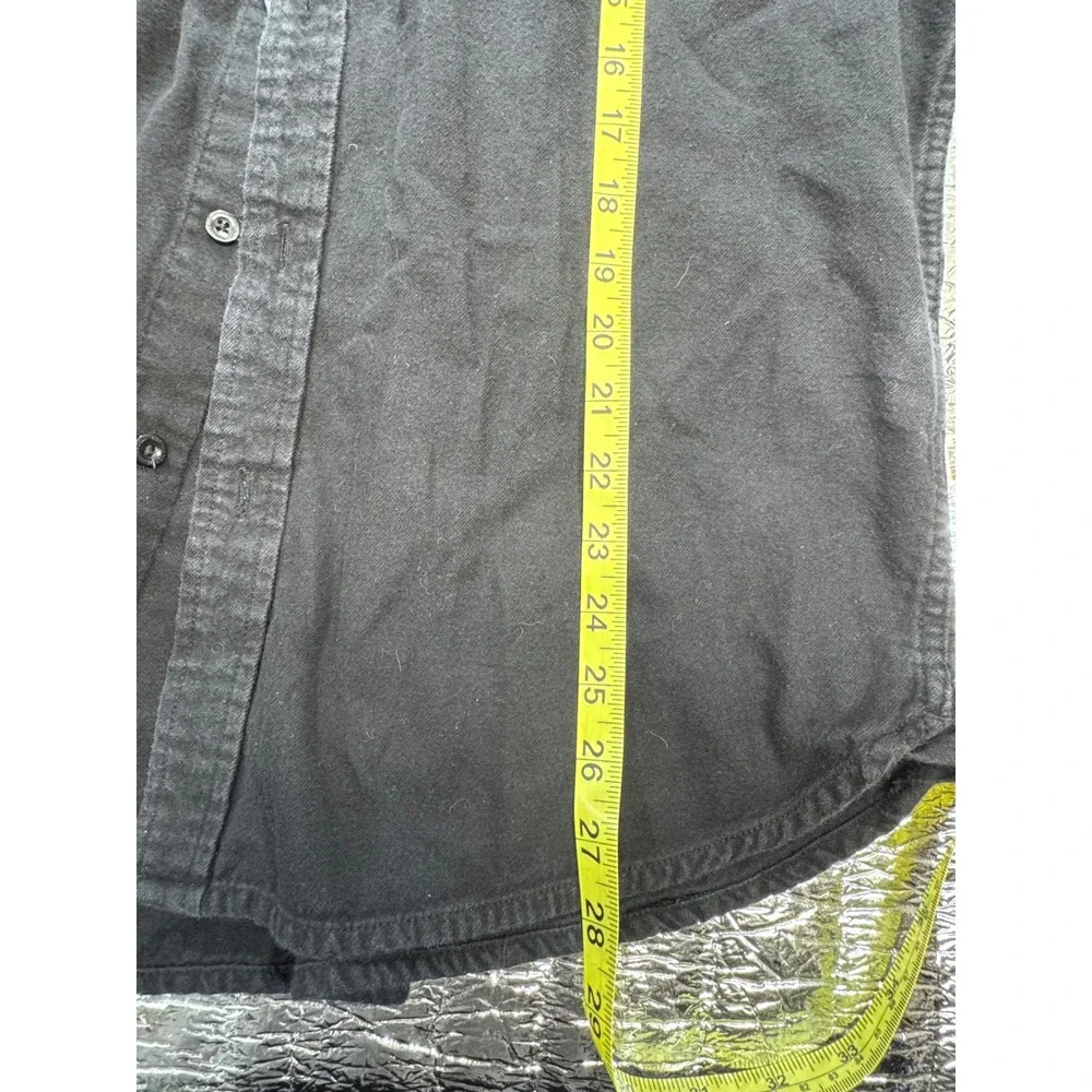 The North Face Mens Black Long Sleeve Flannel Button Down Shirt Large L